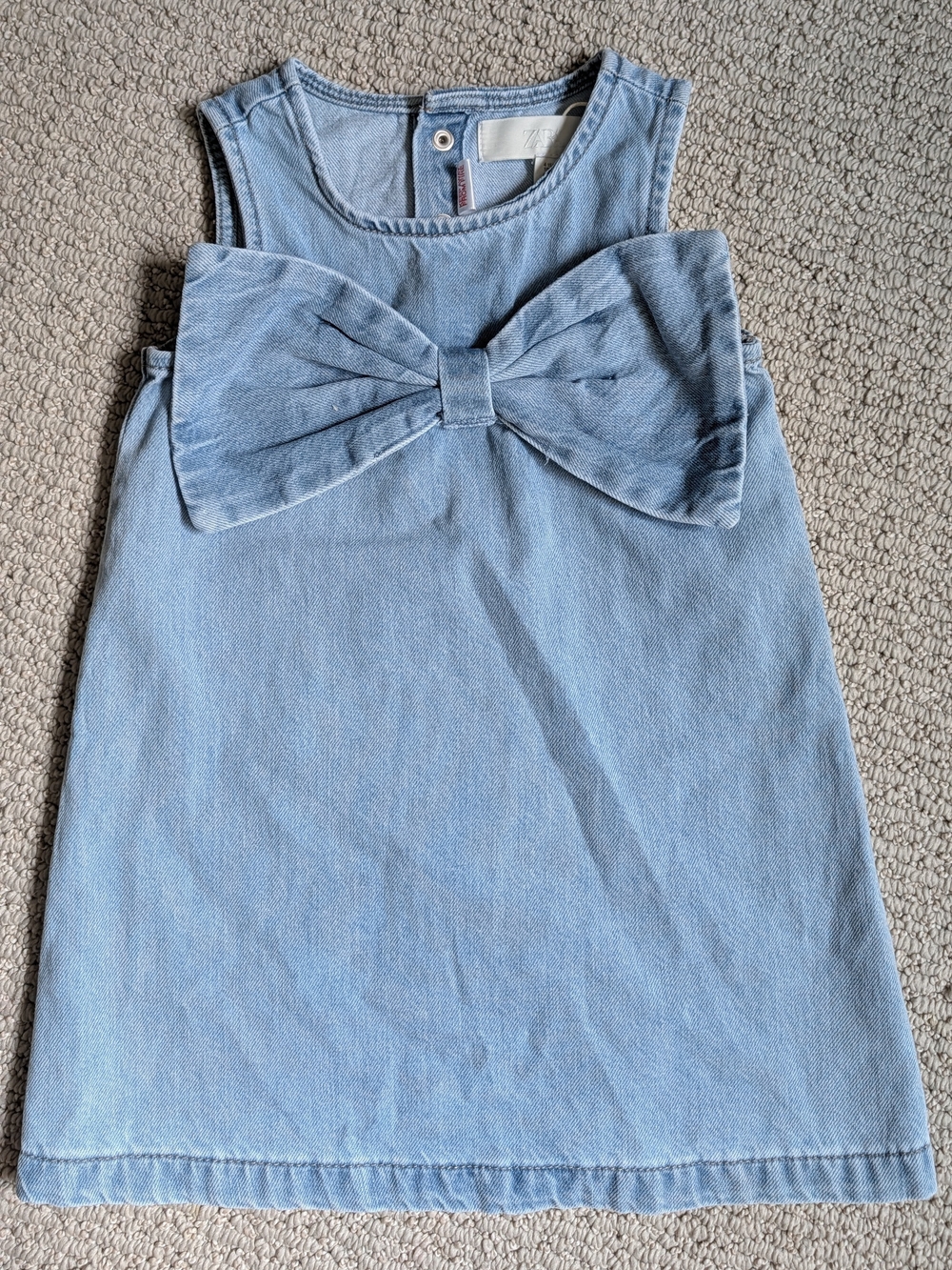 Zara Light Blue Denim-Style Sleeveless Dress